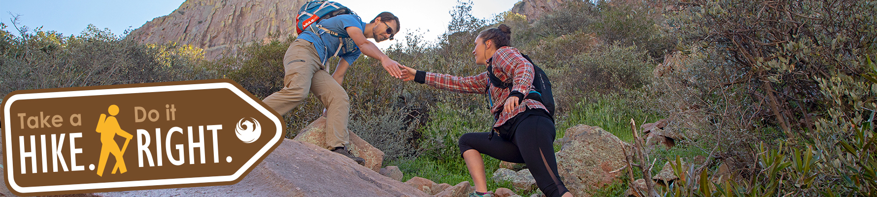 Two hikers at Lost Dutchman State Park - Take a Hike, Do it Right!