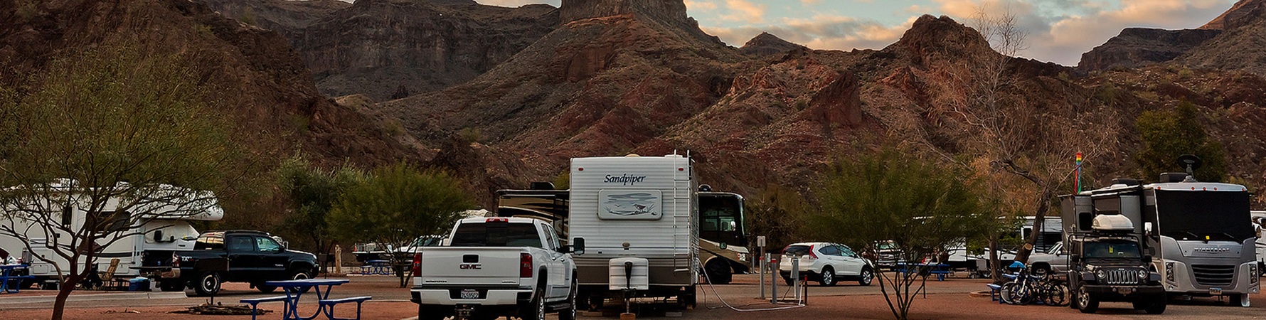 RVs in the campground at River Island State Park