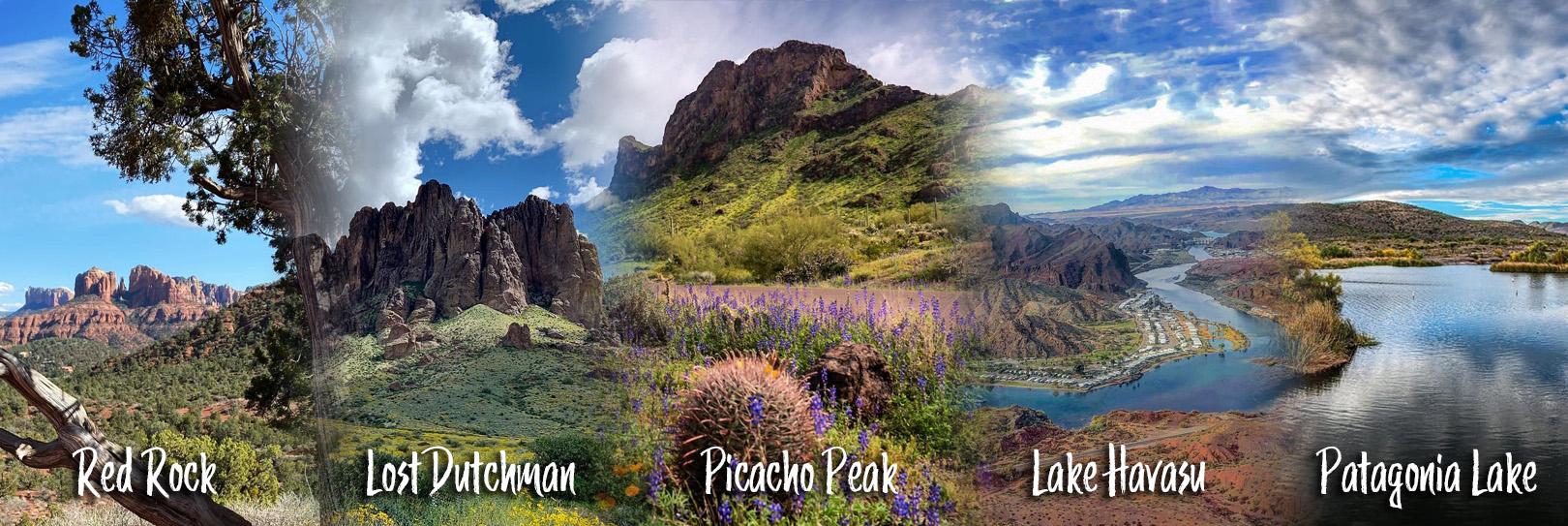 Red Rock, Lost Dutchman, Picacho Peak, Lake Havasu and Patagonia Lake state parks