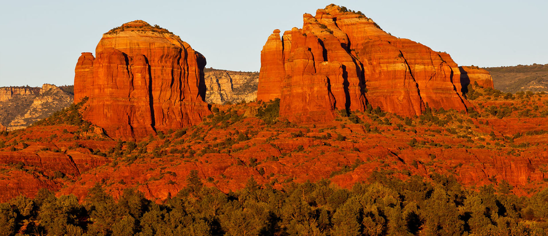 Red Rock formations visible from the park