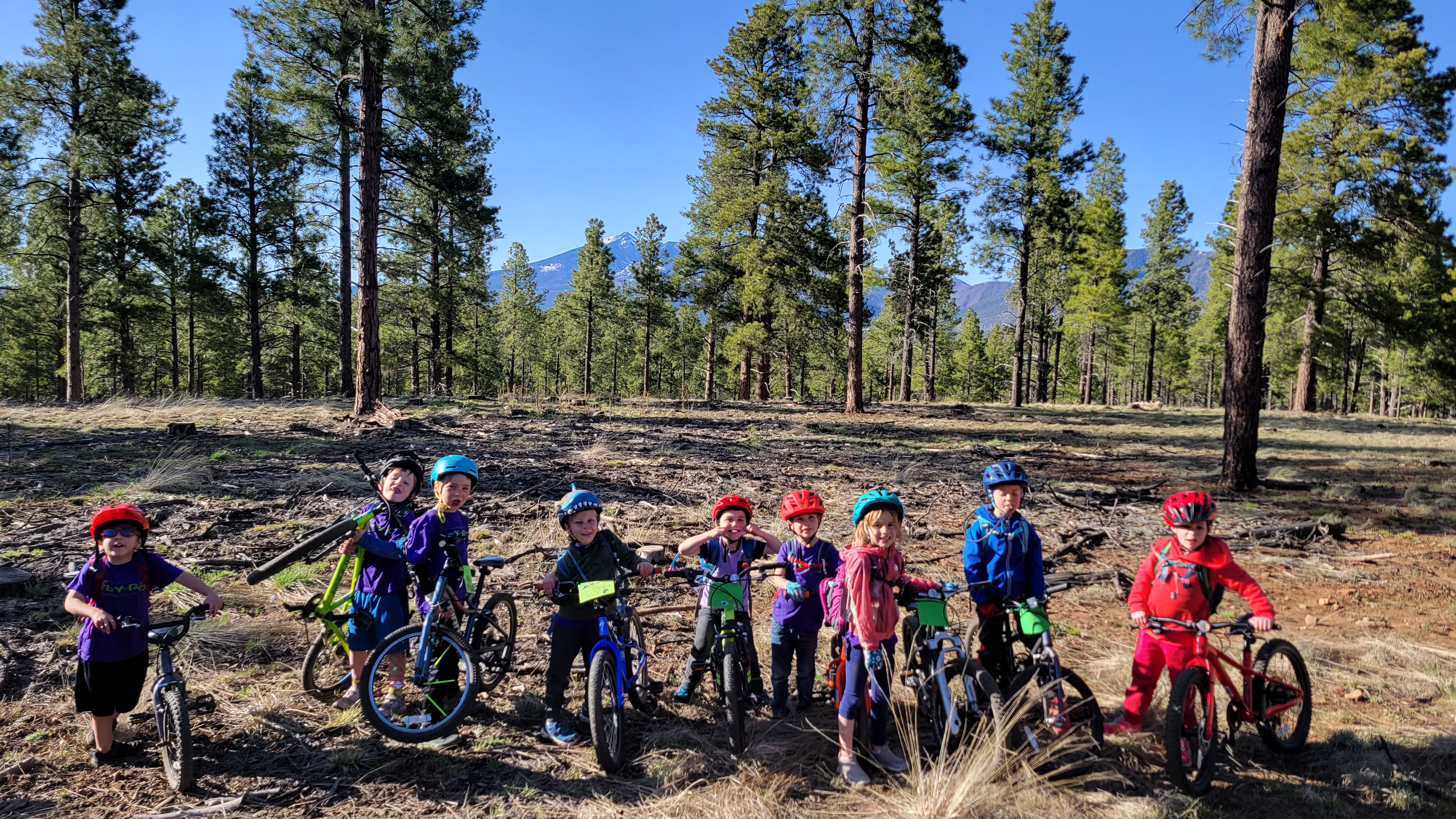 Children involved in a bike program funded through a Heritage Grant ride through Flagstaff
