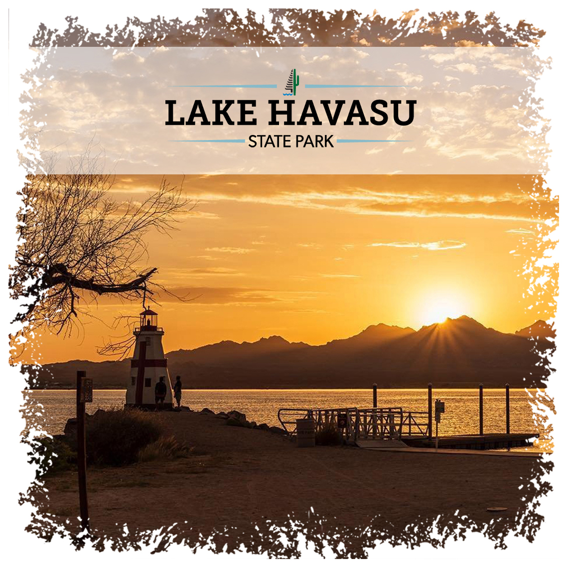 Orange Arizona sunset at Lake Havasu State Park