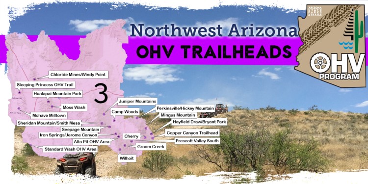 Northwest AZ OHV Trailheads Map