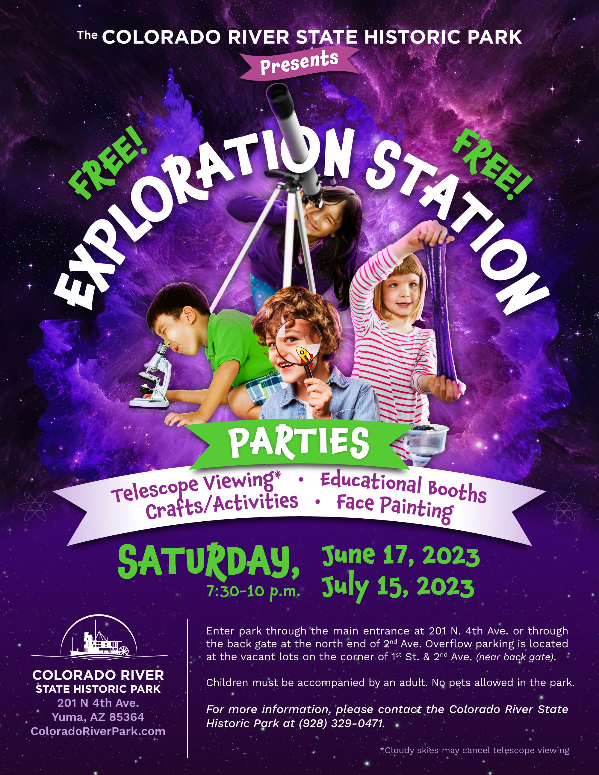 Exploration Station Parties Colorado River State Historic Park