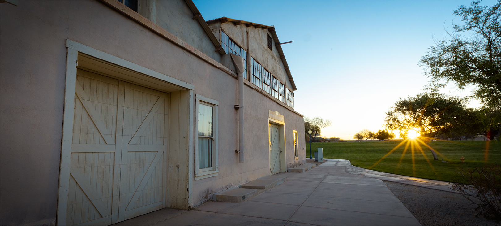 One of the historic buildings at Colorado River State Historic Park