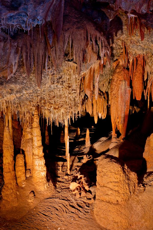 A photo of several types of formations found in Kartchner Caverns State Park
