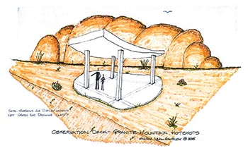 A rendering of a shade structure design