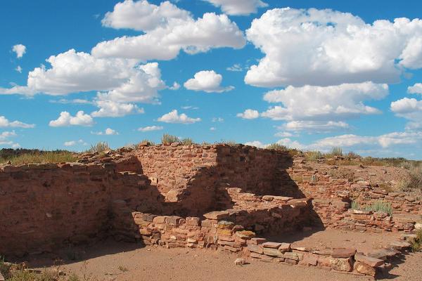 A photo of some of the ruins in Northern Arizona at Homolovi