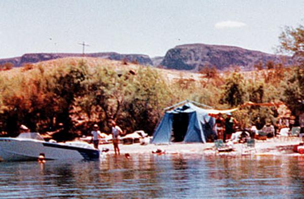 Boat access only campsite in 1969