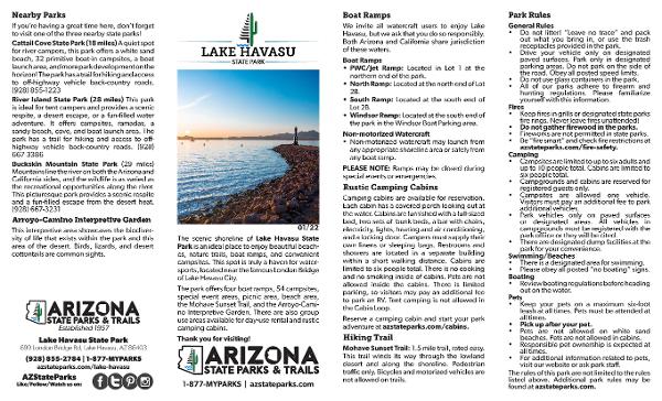 Lake Havasu Park Map