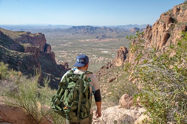 The trail and views from the Flatiron in Lost Dutchman State Park