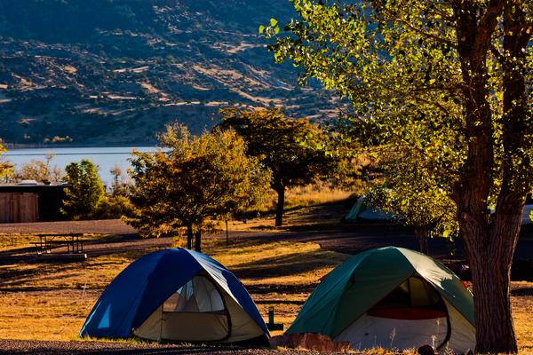 Two tents in the campground at Lyman Lake