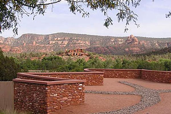 Red Rock Wedding Photograph on the visitor center roof