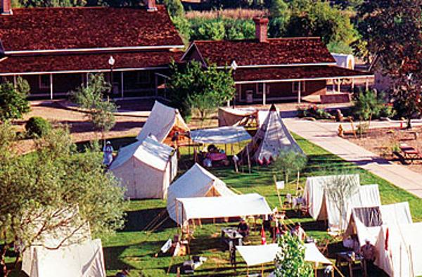 The re-opening in 1997 with tents on the lawn