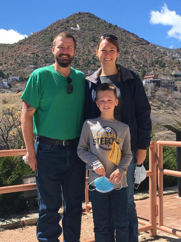 Meghan Selich ad her family at Jerome State Historic Park