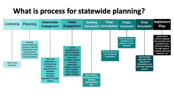 A flowchart of the process for statewide planning