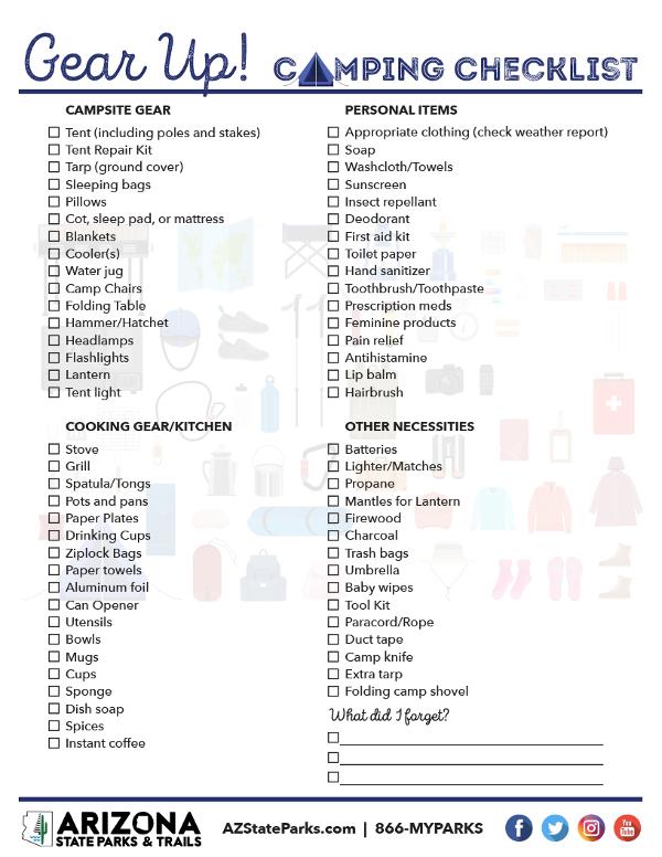 Summer camping checklist