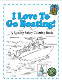 I love to go boating coloring book cover