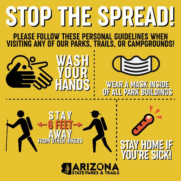 Infographic showing how to stop the spread of disease in parks.