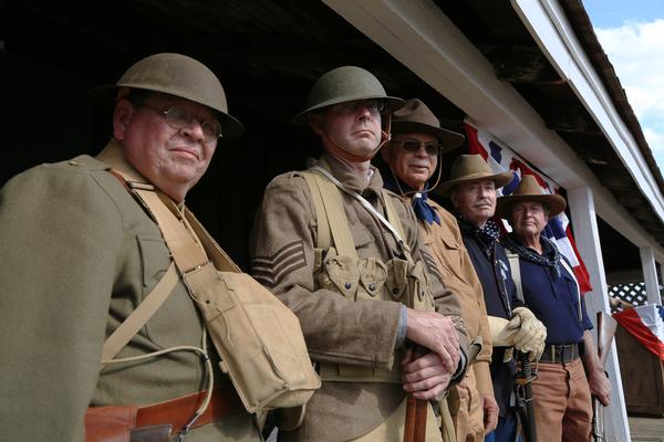 WWI era historical reenactors.