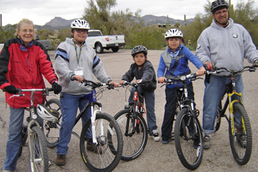 Mountain biking in the park during a Family Campout weekend