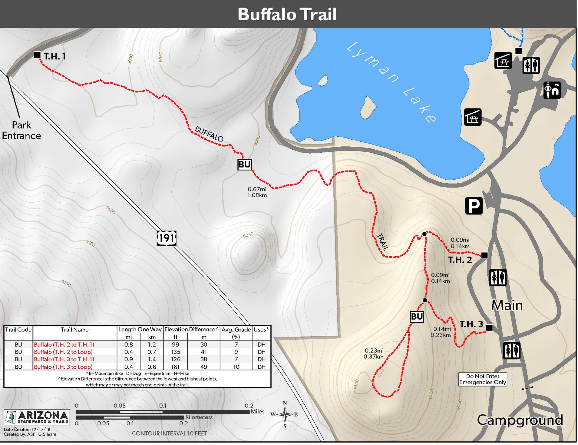 A GIS map of the Buffalo Trail at Lyman Lake
