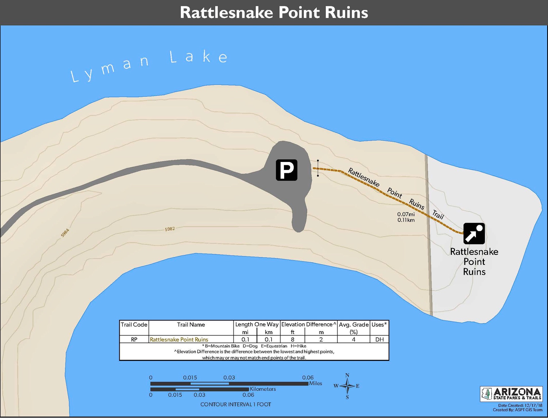 A GIS map of the Rattlesnake Point Pueblo at Lyman Lake