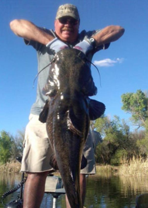 Rich Stachel’s giant 56.2 lb. flathead catfish from Patagonia Lake