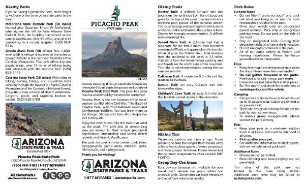 Picacho Peak Park Map