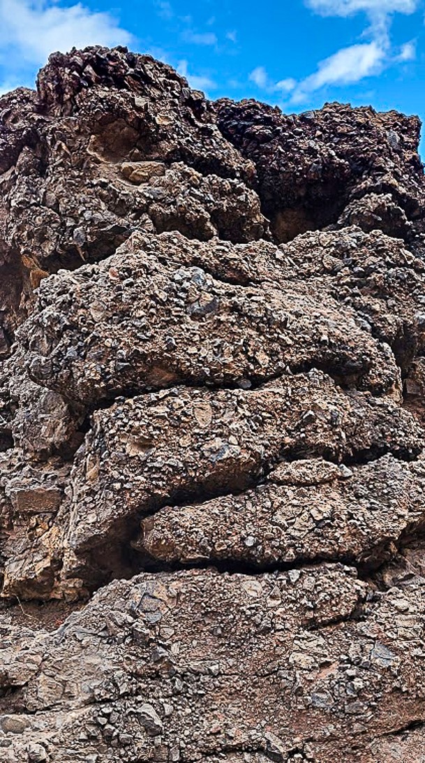 Volcanic lava rocks stacked at Picacho Peak State Park