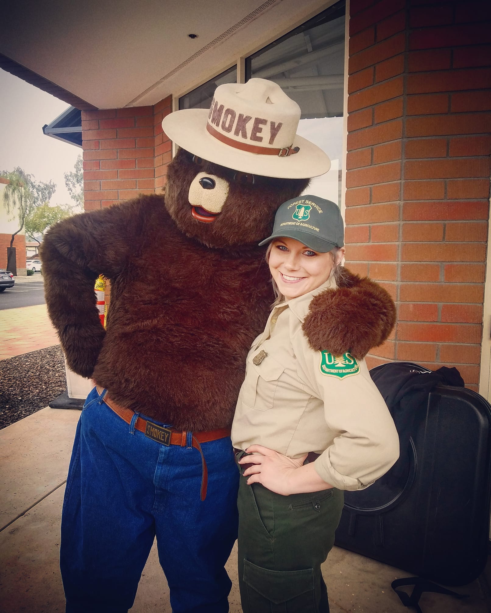 USFS Ranger Brook Wheelock with Smokey Bear 