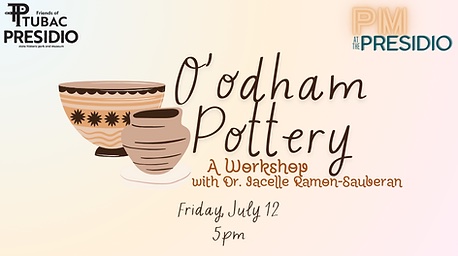 An event banner with an illustration of indigenous pottery.