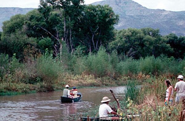 Paddlers on the river in 1991