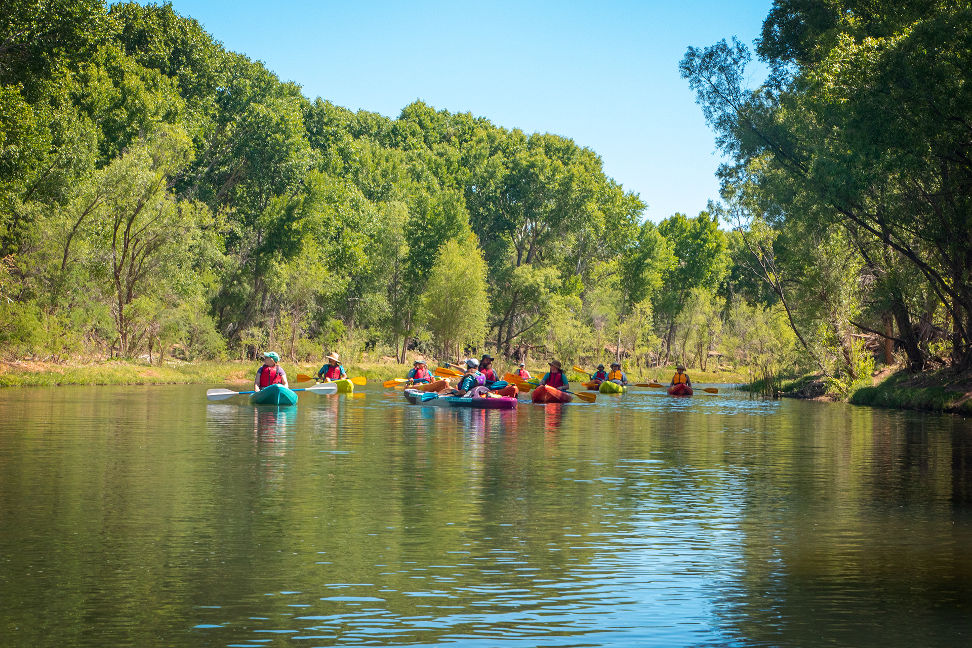 Kayaking on the Verde River in northern Arizona
