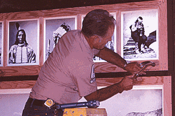 At work on the window restoration