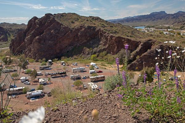 Overhead view of the campground. Parker, AZ RV Parks River Island