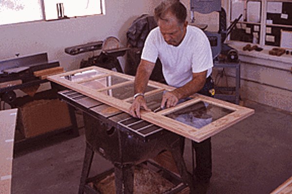 At work on the window restoration