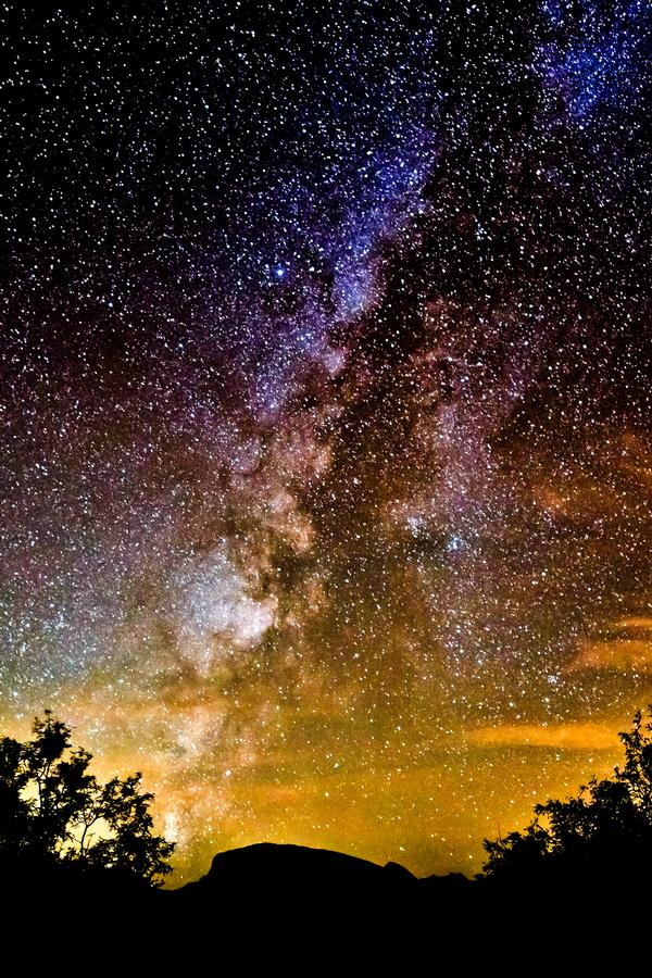The Milky Way showcased through a layered image at Kartchner Caverns