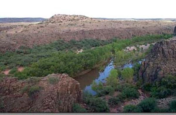 Natural Areas Program Advisory Committee- NAPAC the Verde River Greenway State Natural Area as seen from the cliffs above the river.