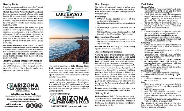 CLick the brochure to download and view the Lake Havasu Park Map