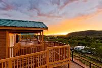 Arizona glamping at Patagonia Lake State Park overlooking the lake at sunset