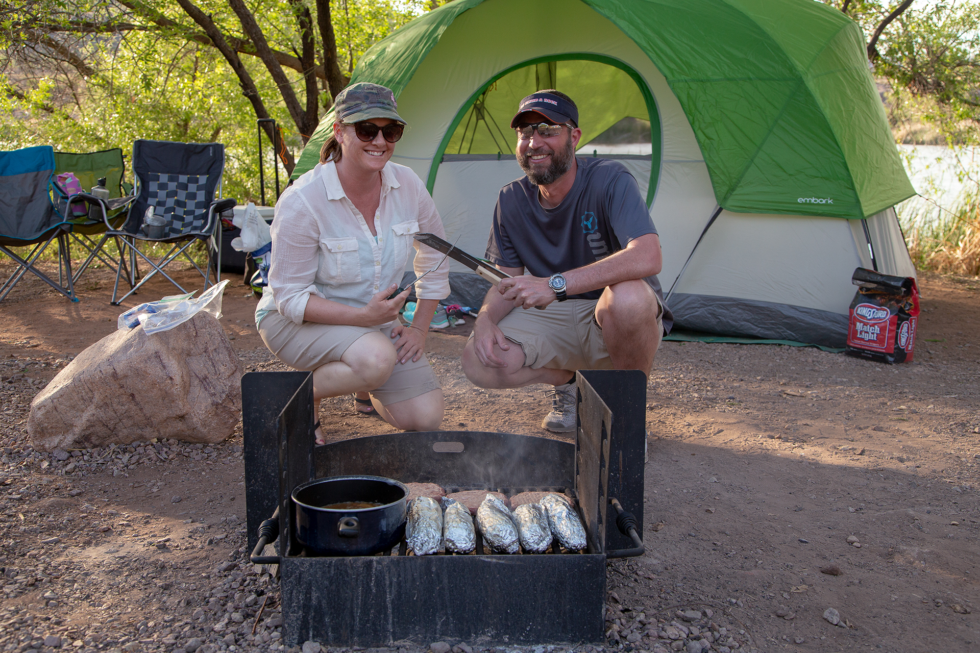 Cooking Vegan Camping food at Patagonial Lake State Park