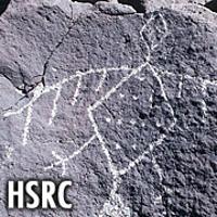 A petroglyph on a rock and the HSRC initials