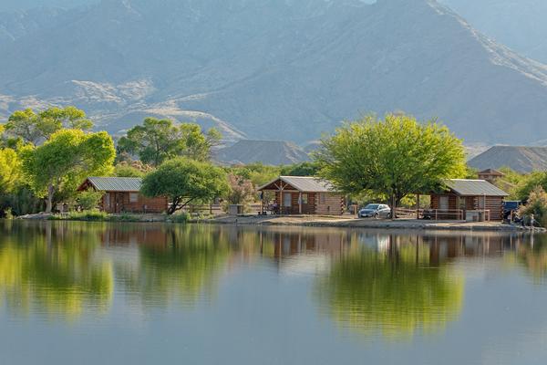 Camping in Arizona- Roper Lake State Park lakeside cabins